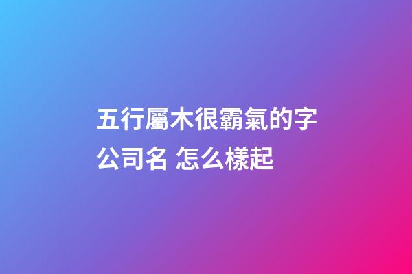 五行屬木很霸氣的字公司名 怎么樣起-第1張-公司起名-玄機派